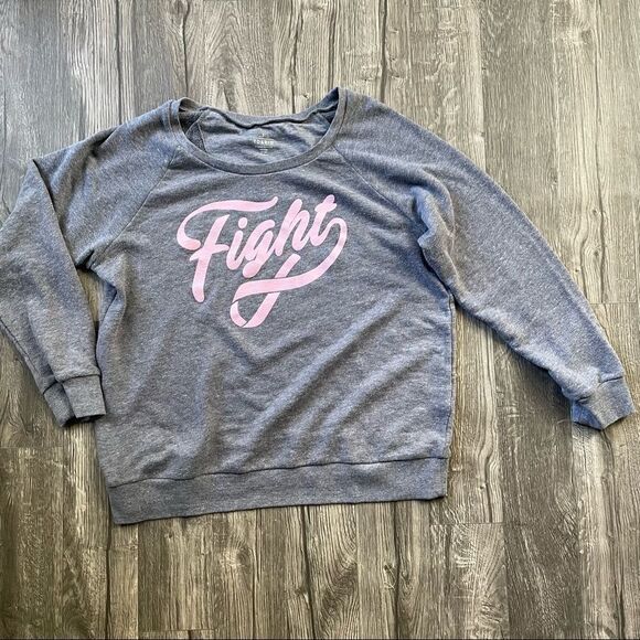 TORRID Breast Cancer Awareness Fight Sweater sweatshirt pullover - Picture 3 of 10